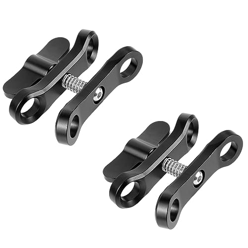 SAROAD 2X Adaptador de Trípode de Montaje de Cabeza Esférica con Conector de Clip de Mariposa con Clip de Mariposa para Cámaras SLR Go Pro 7 Sports Bajo El Agua