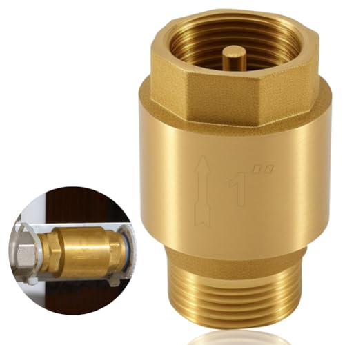 1 Stück Rückschlagventil, 3/4 Zoll Messing Rückflussverhinderer, 3/4' AG zu IG Abwasser Rückschlagventil, DN20 Inline Messing Rückschlagventil, für Pumpen, Waschmaschinen, Gartenpumpen, Wasserleitung