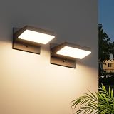 1【Panneau LED pivotant】Le panneau Applique Murale Exterieur/Intérieur LED avec 90 perles de lampe peut être pivoté à 350 ° dans le sens vertical. Vous pouvez ajuster l'angle d'éclairage approprié en fonction de vos besoins.