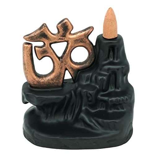 Image of CRAFTAM Polyresin Smoke Backflow Fountain with 20 Free Backflow Cones Showpiece Figurine for Gift (OM Gold)