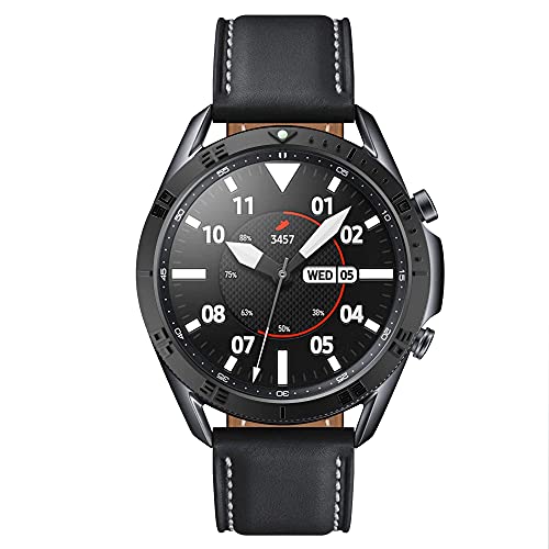 Bezel Accessories Compatible Galaxy Watch 3 45mm Bezel, Stainless Steel Bezel Ring Adhesive Cover Anti Scratch Protection Cover for Galaxy Watch 4 Classic 46mm Bezel - Black