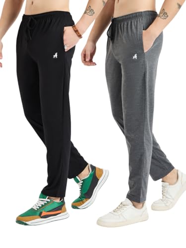 Image of Modeve Men Solid Cotton Blend Track Pant for Summer Pack of 2
