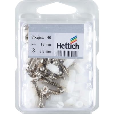 Hettich Spreizmuffen mit Topfbefestigungsschrauben, ø 5 mm / 3,5 x 16 mm, 40 Stück, 9081038