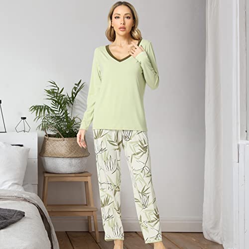 Image of GYS Women's Bamboo Viscose Long Sleeve Pajamas Set