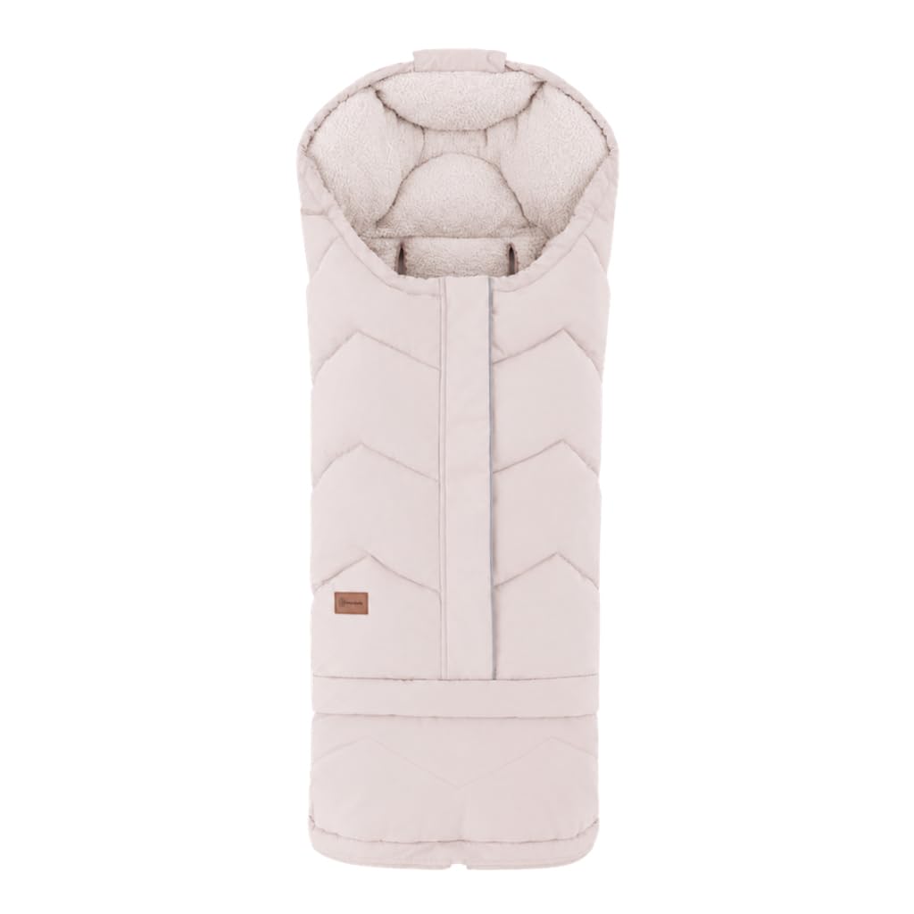 Petite&Mars Hygge Chancelière 4 en 1 pour poussette, nacelle, nacelle et traîneau – Extensible jusqu'à 106 cm – Polaire en peluche – Coupe-vent et imperméable 3000 mm – Pétale de rose