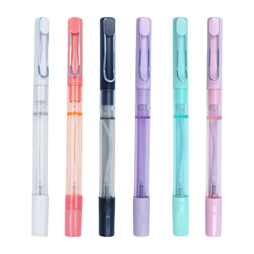 6 Pcs Sprays Gel Pen 0.5mm Neutral Gel Inks Stationery Refillable Bottle Pumps Sprayer for Writing