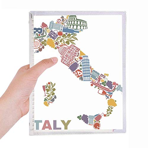 Carnet de notes Italie rechargeable à spirale avec motif drapeau national