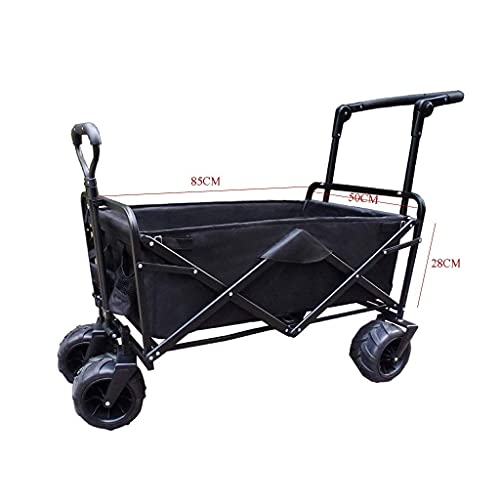 Carrito plegable pesado para jardín y playa, carrito manual con ruedas neumáticas, plegable fácil y resistente, capacidad de carga 75 kg miniatura 3