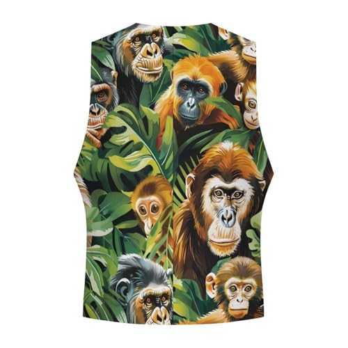 Tropical Monkey Novelty Men's Suit Vest Funny Formal Dress Vests Business Waistcoat4