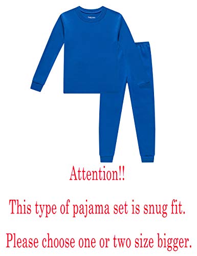 Family Feeling Boys Girls Kids Pajamas Solid Colors 2 Piece Pajama Set Cotton Blue Size 8 #TOP1