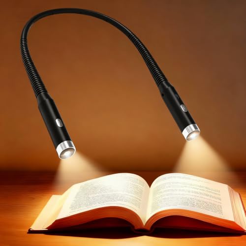 Choudao Book Light Eye Caring Reading Light Bendable Neck Light Black