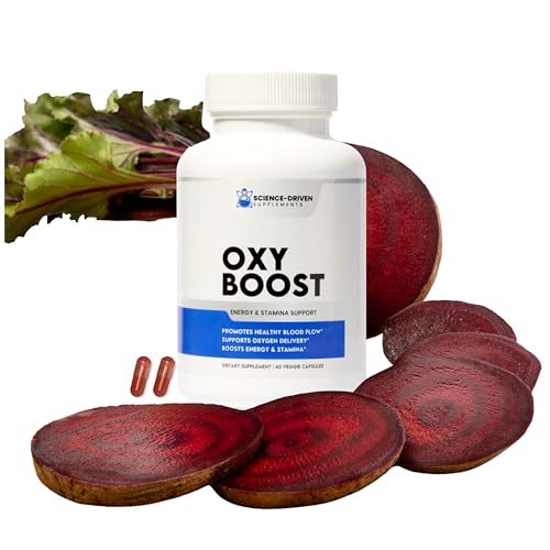 Image of Beet Root Supplement | Nitric Oxide for Energy, Circulation & Heart Health - Supports Stamina, Oxygen Flow & Brain Clarity | Vegan, Non-GMO | OxyBoost (60 Capsules)