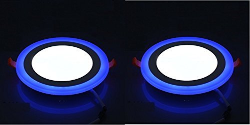 Errol 9W LED Double Color(Blue and White) Round Conceal Panel Ceiling Light 3D Effect Lighting (Pack of 2)-image-27