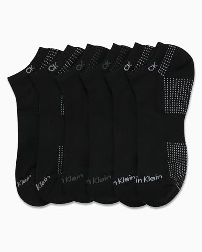Image of Calvin Klein Mens No Show Socks - 6 Pack Soft Cotton Blend Cushioned Athletic Low Cut Socks for Men for Sports and Running