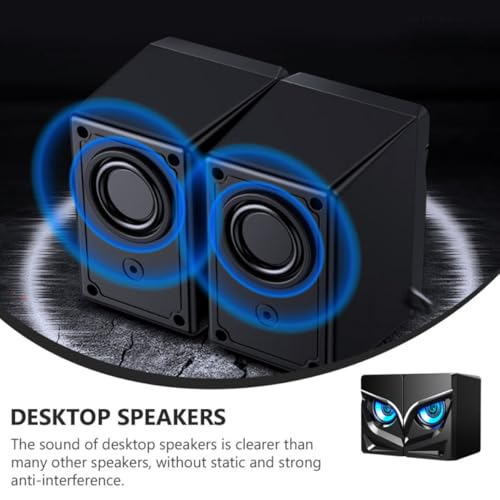 Altavoces para PC pequeños para ahorrar espacio con cable USB y luces LED 6