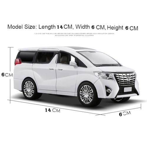 Image of DEUSON ECOM 1:32 Scale Alphard Toy Car for Kids Diecast Metal Cars with Light Sound Pull Back Openable Door Car Toy