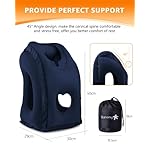 Sunany Travel Pillow, Inflatable Neck Pillow Used for Airplanes/Cars/Buses/Trains/Office Napping with Eye Mask/Earplugs (Blue) - Image 2