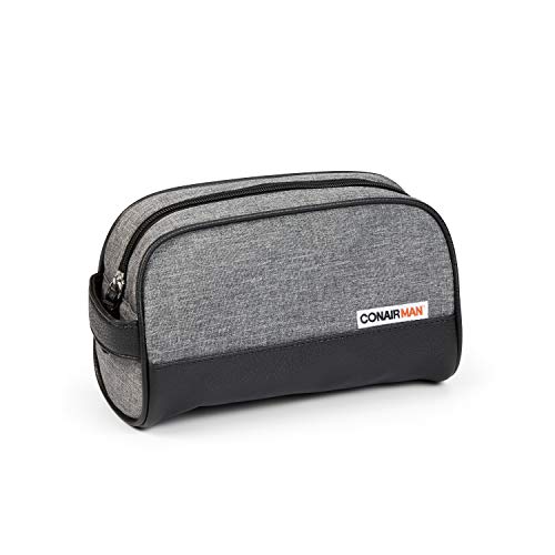 ConairMAN Toiletry Travel Bag – Dopp Kit – Travel Bag – Gray Canvas