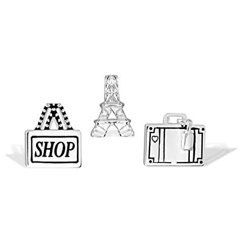 Locket Charm Silver Plated Crystal Love to Shop Charm Set Cover