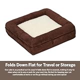 MidWest Homes for Pets Feline Nuvo Curious Cat Cube, Foldable Pet Hideout with Toy, Bolstered Bed Top, Faux Brown Suede, Synthetic Sheepskin