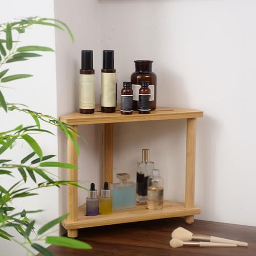 Tabouret de douche d'angle cylindrique avec étagère à 2 niveaux et repose-pieds - 7