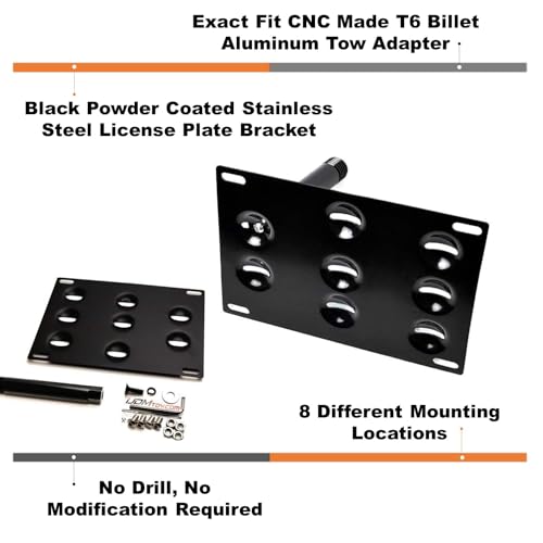 iJDMTOY No Drill Front Bumper Tow Hook License Plate Mounting Bracket Adapter Kit Compatible with 13-17 Scion FRS, 13-21 Subaru BRZ & 15-21 WRX, 10-15 Toyota Prius & 17-21 86