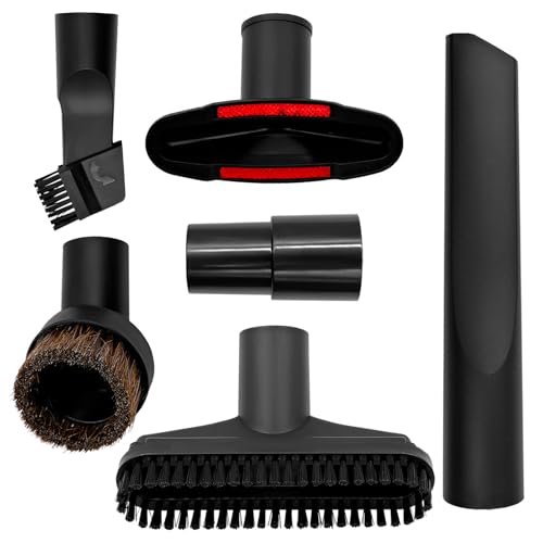 Uryxery Accessoires aspirateur Universel 6 pièces, kit d’Embouts Ø 32 mm avec Adaptateur 32–35 mm, suceur Plat, Brosse Tapisserie, Brosse Ronde à Poils...
