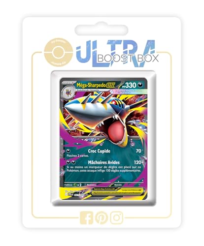 Méga-Sharpedo ex 061/094 - Ultraboost X Méga-Évolution 2 Flammes Fantasmagoriques - Coffret de 10 Cartes Pokémon Françaises