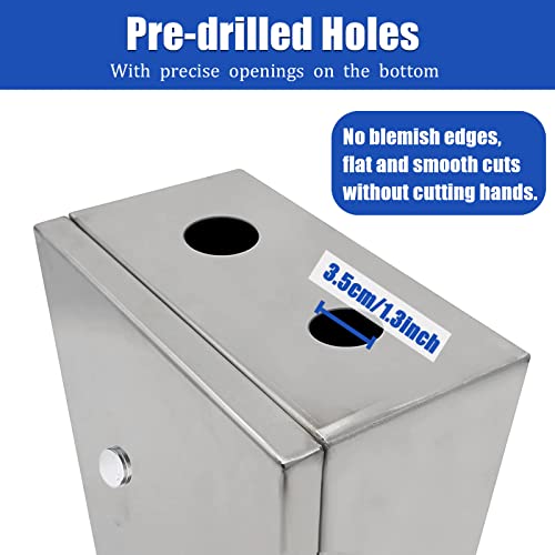 Stainless Steel Electrical Box, Waterproof Metal Electrical Enclosure With Lock, Cover And Mounting Plate, Ip65 Weatherproof Wall-Mounted Junction Project Box For Outdoor/Indoor (11.8"X 9.8"X 6.3") #TOP6
