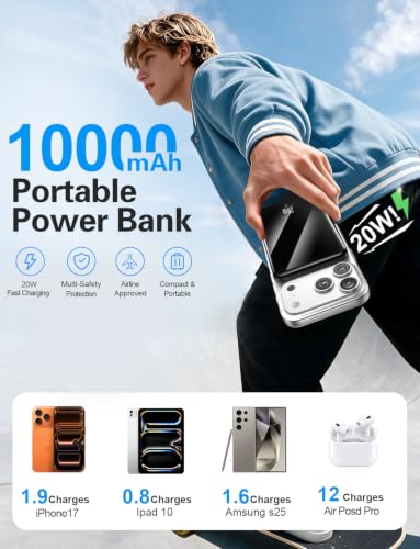 10000mAh Portable Charger, 20W Fast Charging, Built-in Cables with Handle - image 2