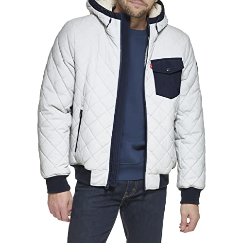 Image of LEVI'S Men's Levi's Men's Diamond Quilted Sherpa Lined Bomber Jacket