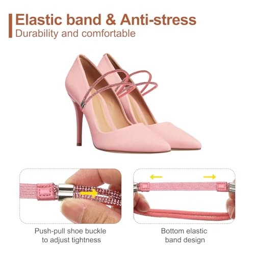 Sangles de chaussures élastiques à strass pour talons hauts PATIKIL