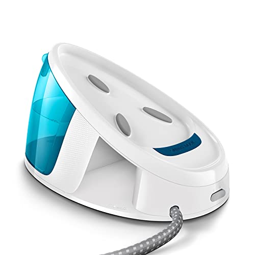 Philips-Centro-de-planchado-GC672220-Plancha-ropa-mas-rapido-con-el-doble-de-vapor-autoapagado-tamano-compacto-suela-ceramica-52-bares-golpe-de-vapor-300-gr-azul