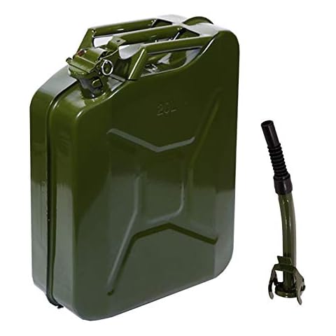 Teekland 5 Gallon 20L Metal Gas Tank Can (US Stardard) Gas Can Power Emergency Backup Tank with Flexible Spout Green (1) Cover