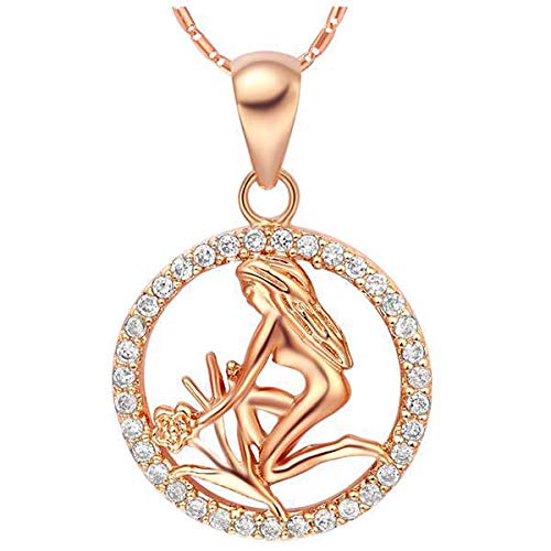 Collier Vierge en argent 925 avec pendentif constellation serti de micro-oxydes