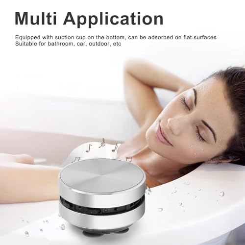 Image of Bewinner Bone Conduction Speakers Ultra Mini, Turn Anythin into A Speaker, Stereo Bass Portable Small Cordless Speaker with Suction Cup for Home Outdoor Travel (Silver)