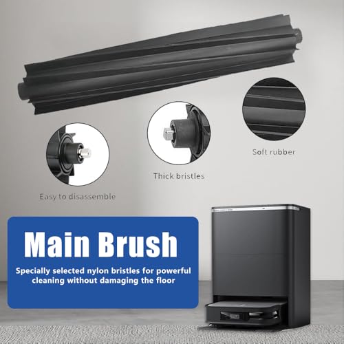 Accessories kit Compatible with ECOVACS DEEBOT X2 Omni E/X2 Combo Robot Vacuum,1 Main Rubber Brush,1 Normal Main Brush,8 Side Brush,4 Hepa Filters,4 Mop Pads,4 Dust Bags,1 Cleaning Brush