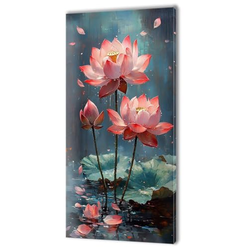 ペイントバイナンバー 夢 蓮 大人用 初心者向け DIY 油絵の芸術工芸品 大人向け 数字塗り絵 しわ防止キャンバス Acrylic Paint Set 数字油絵 大きい ?意ウォールアート 家の装飾 手工???画 クリスマスプレゼント 35x70cm フ