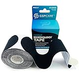 GSPCARE I-Kinesiologie-Tape, Vorgeschnittenes Sport Tapefür Muskeln zum Trainieren, 20 Stück Latexfreies Wasserdichtes Physio Tape 5 cm * 5m Schwarz