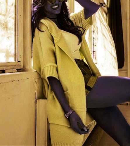 chouyatou Women's Y2k Cute Short Sleeve Knitted Cardigan Open Front Hooded Cardigan Sweaters with Pockets2