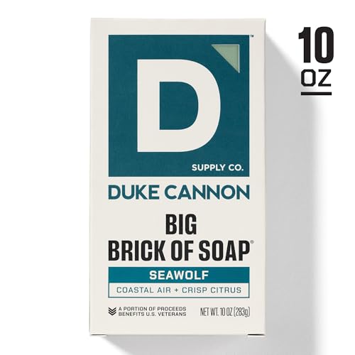 Image of Duke Cannon Big Brick of Soap Seawolf 3 Pack - Large 10 oz Men's Bar Soap, Fresh Aquatic Scent, Triple Milled Long-Lasting Body Soap for Daily Shower Use