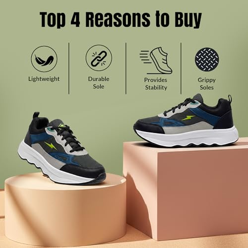 Image of BRUTON Men's Casual Sneakers Shoes | Lightweight & Trendy Lace-Up Fashion Sneakers | Black