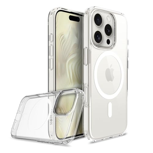 MOBUSA Premium Ultra Hybrid Clear Transparent Back Cover Case for iPhone 16 pro max | Anti-Yellowing | Shockproof Magsafe Design | TPU Hard Clear Case | Scratch Resistant Cover Case | Protective Case.- Best and cheap mobile covers in India