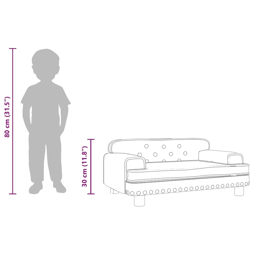 vidaXL Divano per Bambini Blu 70x45x30 cm in Velluto, Mini Divano, Sofa per Bambini, Poltrona per Divano per Bambini, Divano per Sala Giochi