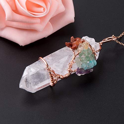 Bivei Life Tree Copper Wire Wrapped Crystal Necklace Chakra Pendant Natural Stone Quartz Reiki Jewelry Gift for Women2