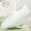 Womens White Canvas Sneakers Low Top Lace-up Canva... #1