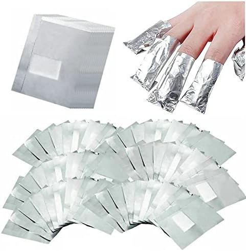 400Pcs Nail Polish Remover Gel Nail Foil Wraps Aluminium Soak Off Foils Cotton Pads Gel Nail Polish Wraps Removal Tool Kit Finger Nail Polish Remover with Lint Free Lager Cotton Pad