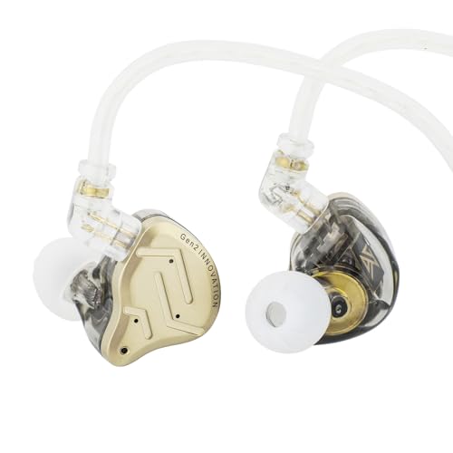 Linsoul KZ ZSN PRO 2�C���`�C���[���j�^�[ 1BA+1DD �n�C�u���b�h�h���C�o�[ HiFi �C���z�� IEM �L���C���z�� ���O���\�ȋ⃁�b�L���ߍ��݌^2�s���P�[�u�� �I�[�f�B�I�}�j�A�p (�}�C�N�A�S�[���h)