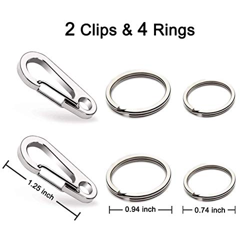 Comtim 2 Pack Dog Tag Clips, Stainless Steel Heavy Duty Quick Clips Pet Id Tag Holder For Dog/Cat Collar And Harness #TOP2