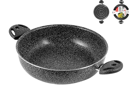 Home Stone Tegame Antiaderente con 2 Manici, Pietra, Antracite, 24 cm